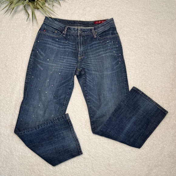 Seven7 Limited Edition Swarovski Crystal Jeans Sz 14 - Picture 1 of 12